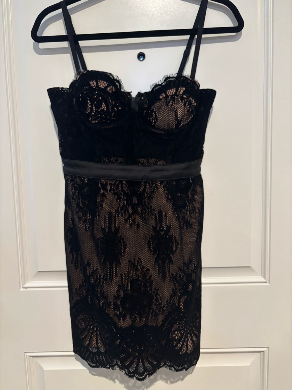 REVOLVE Black Lace Mini Dress